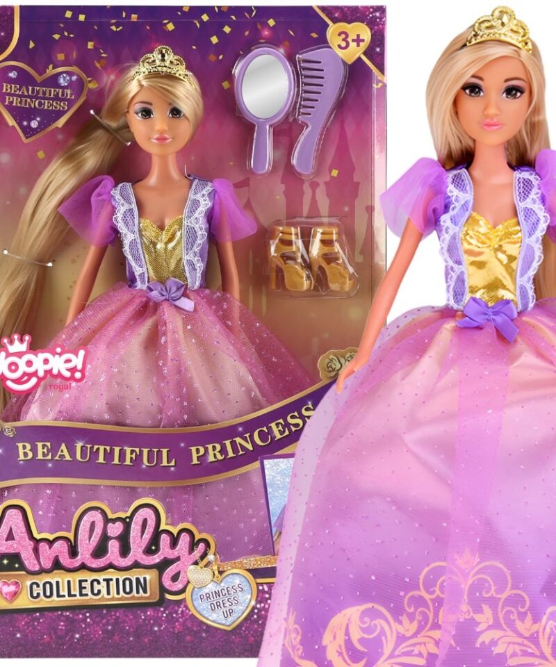 Võluv printsessinukk särava kleidiga