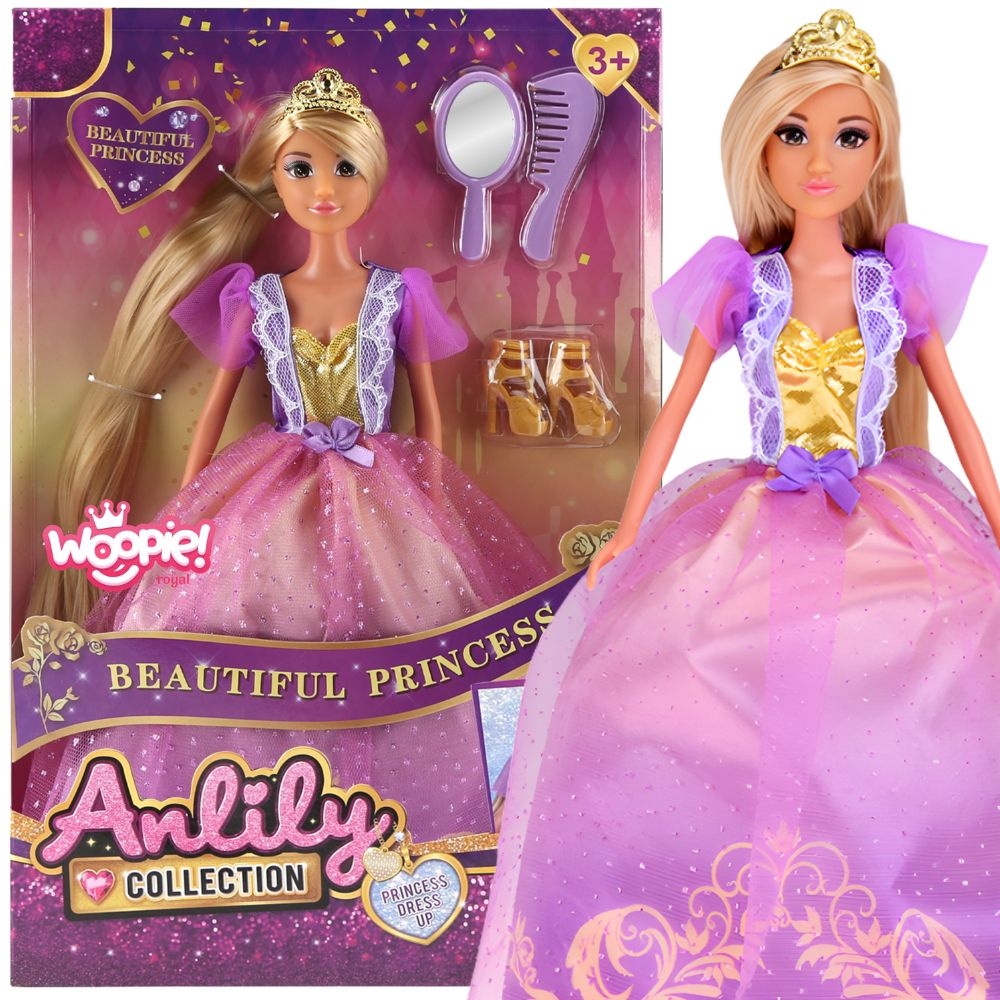 Võluv printsessinukk särava kleidiga