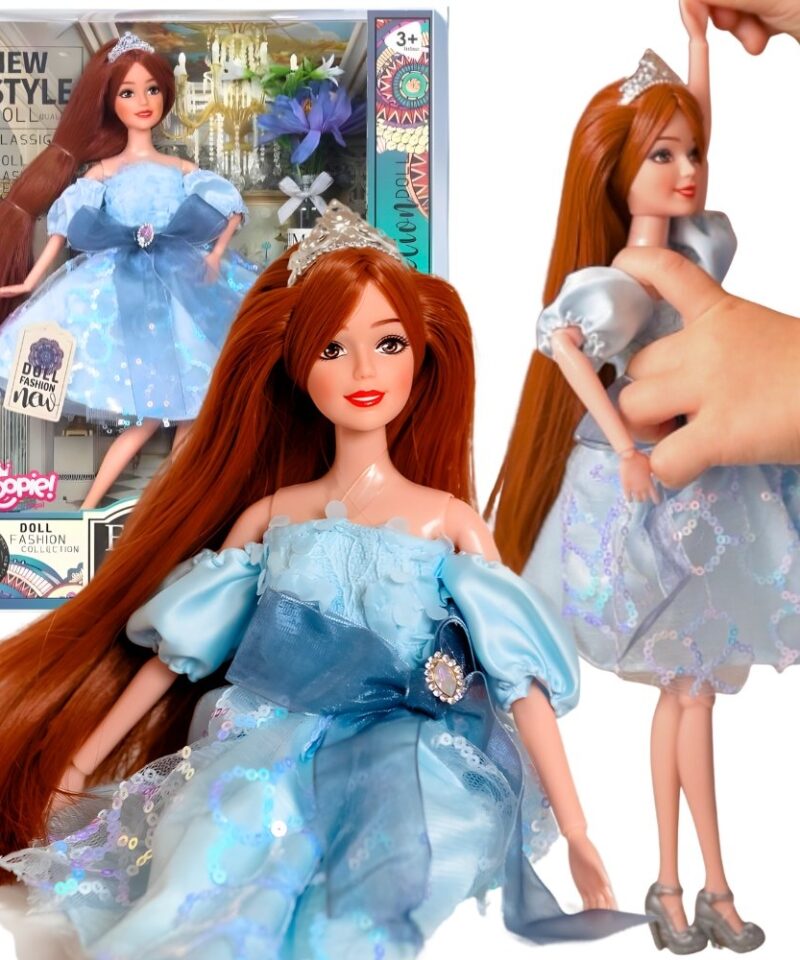 Elegantne nukk sinises kleidis