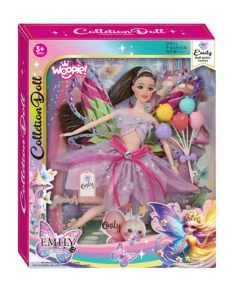 Haldjanukk koos juukseklambrite ja õhupallidega