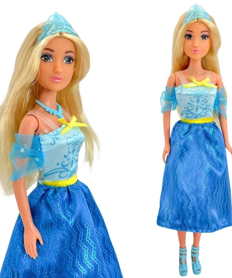 Kaunis Printsessinukk sinises kleidis