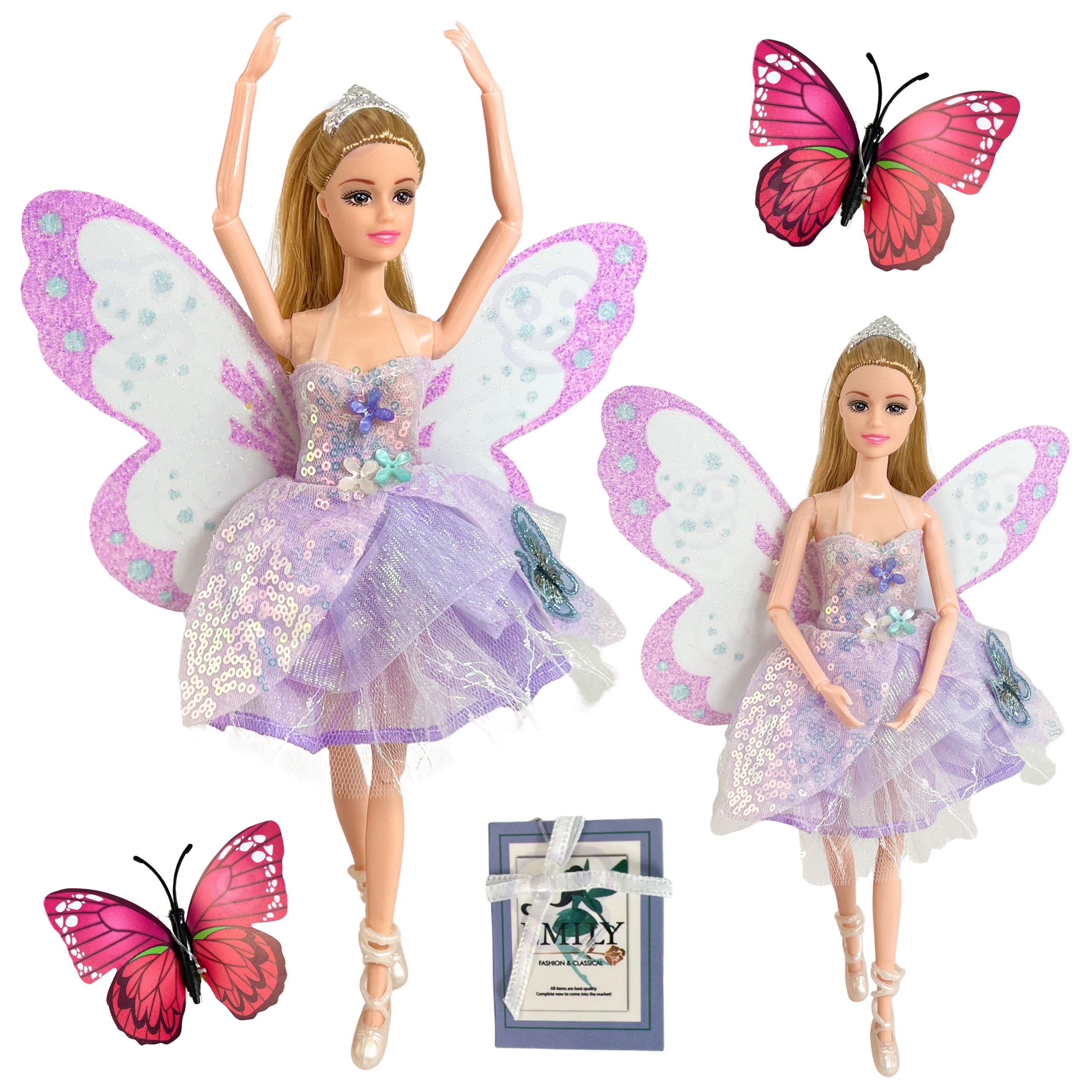 Nukk sädelevate liblikatiibadega