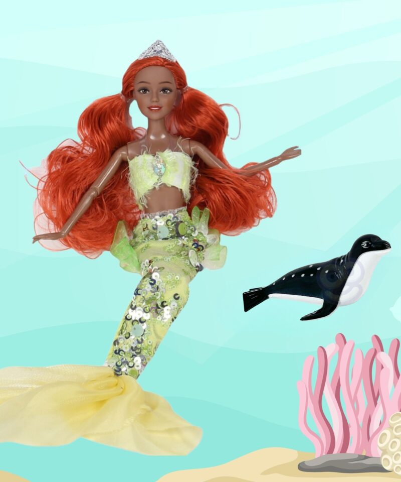 Pastelsetes toonides merineitsi nukk