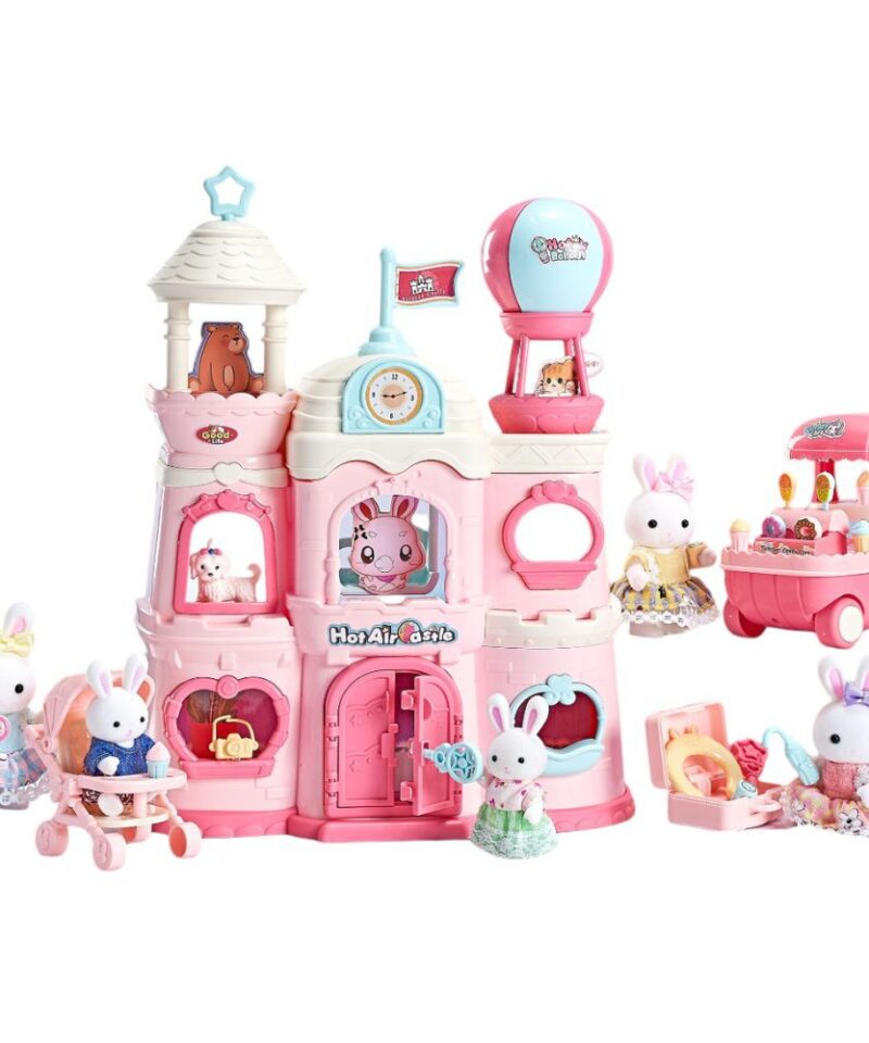 Värvikas nukumaja kolmekorruseline disain