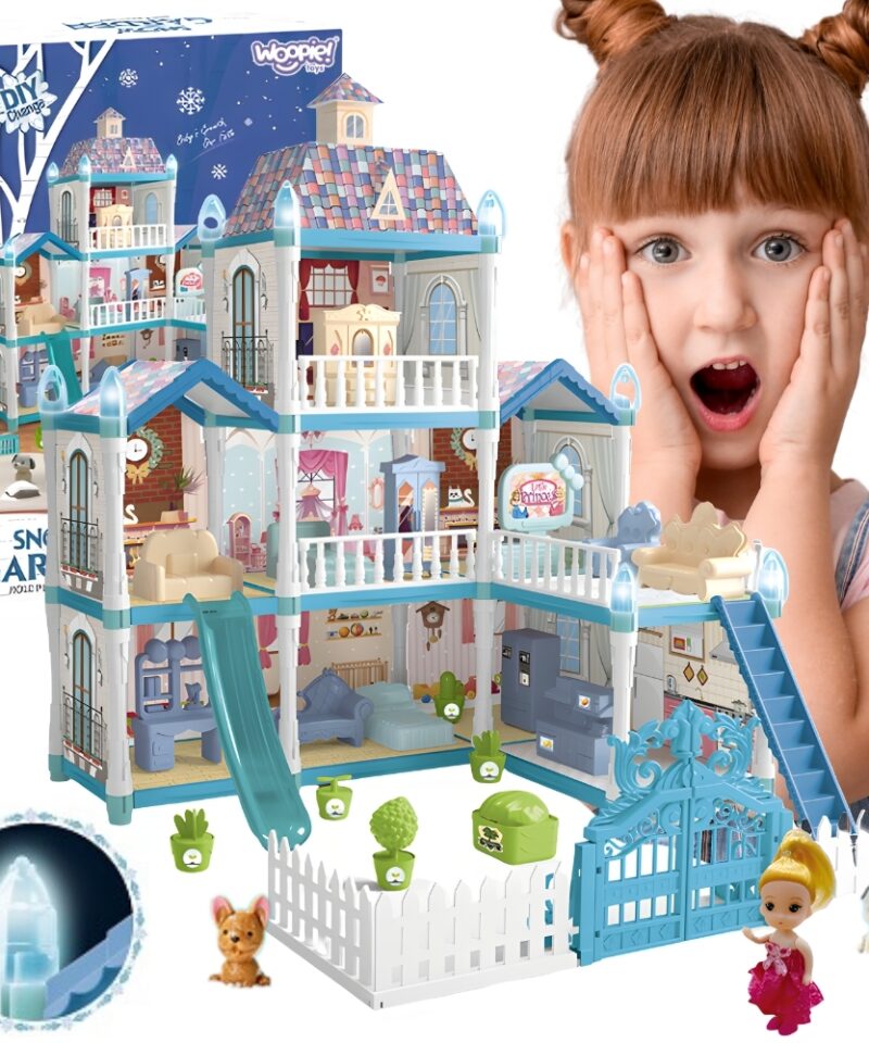 Kolmekorruseline nukumaja talveaia stiilis