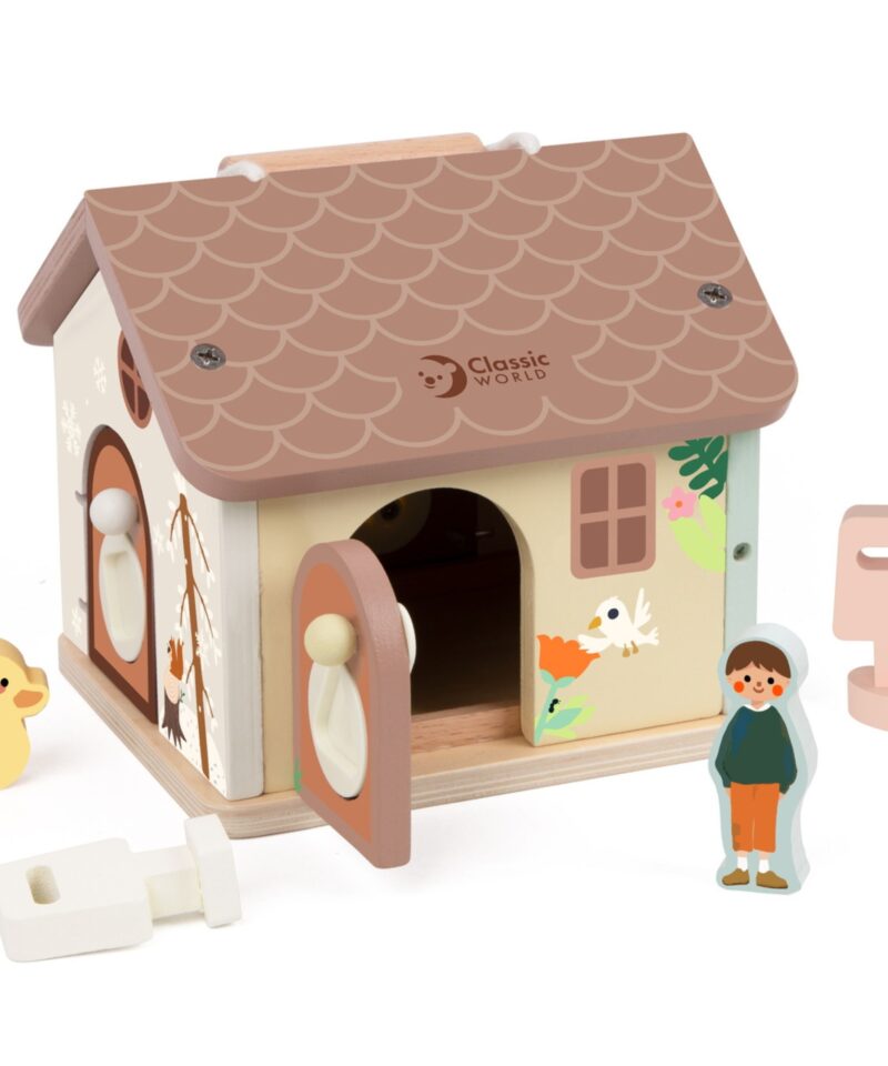 Mängumaja erksate värvide ja illustratsioonidega