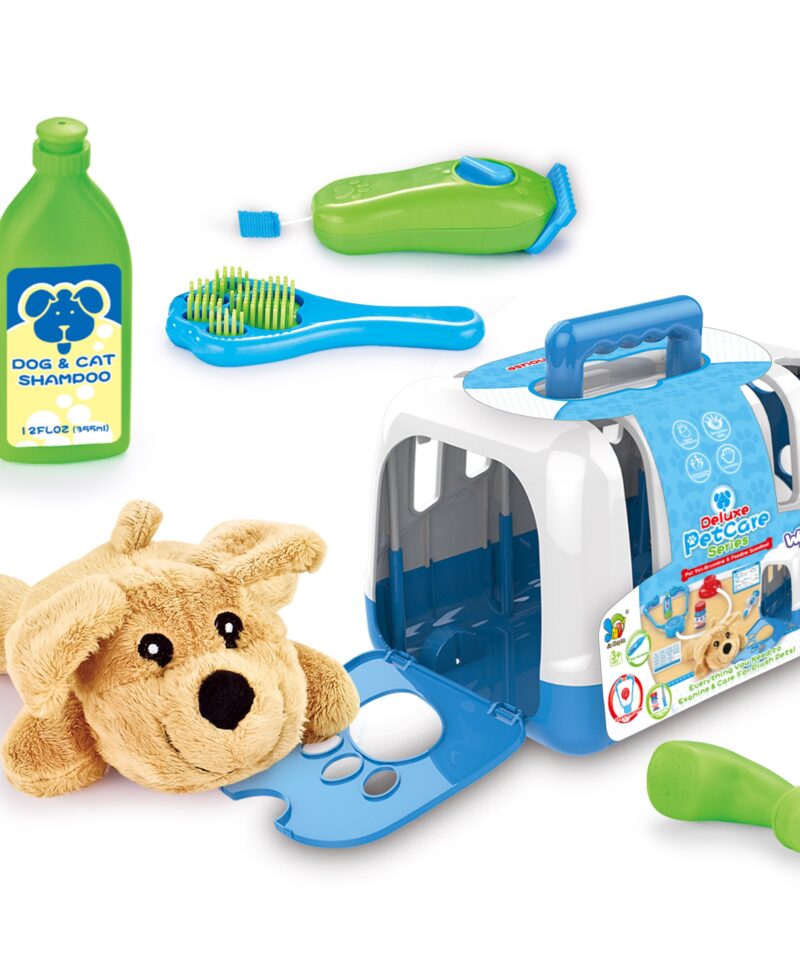 Laste loomaarsti mängukomplekt koos plüüsist koeraga