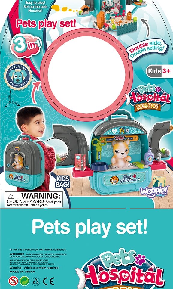 Kompaktne ja kaasaskantav veterinaari mängukomplekt