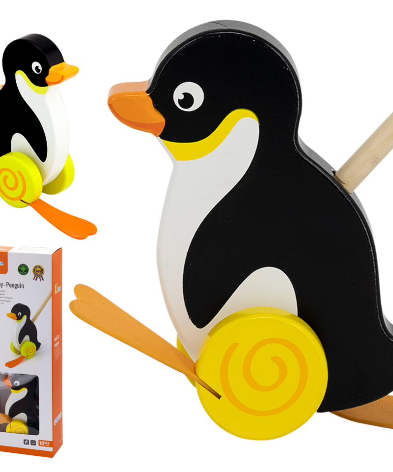 Puidust mänguasi pingviiniga