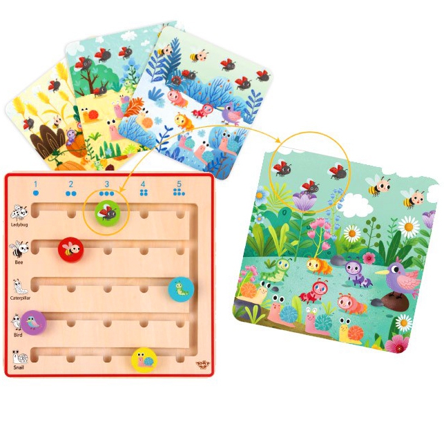 Puidust arvutusõppemäng lastele koos kaartidega