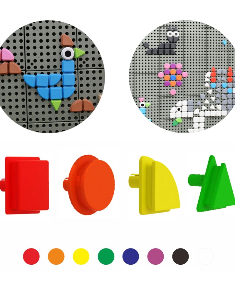 Lapsed mängivad geomeetriliste ehitusklotsidega