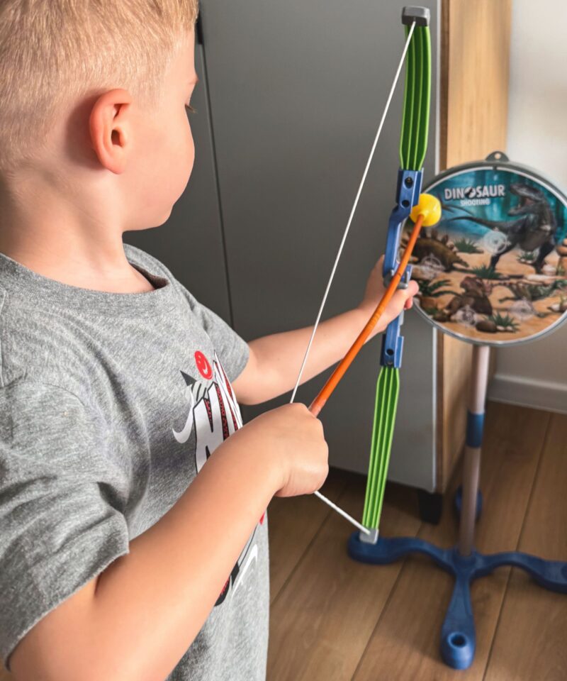 Dinoauruste laskekomplekt laste käes