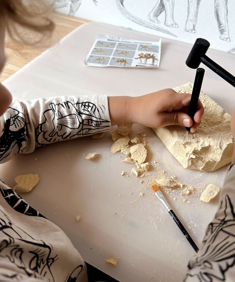 Dinosauruste fossiilide kaevamine lastele