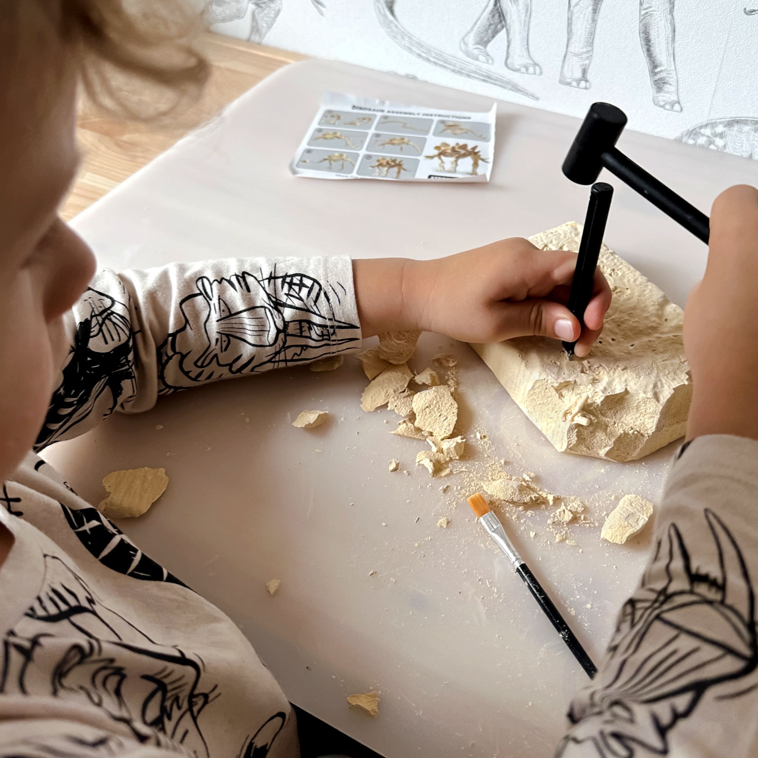 Dinosauruste fossiilide kaevamine lastele