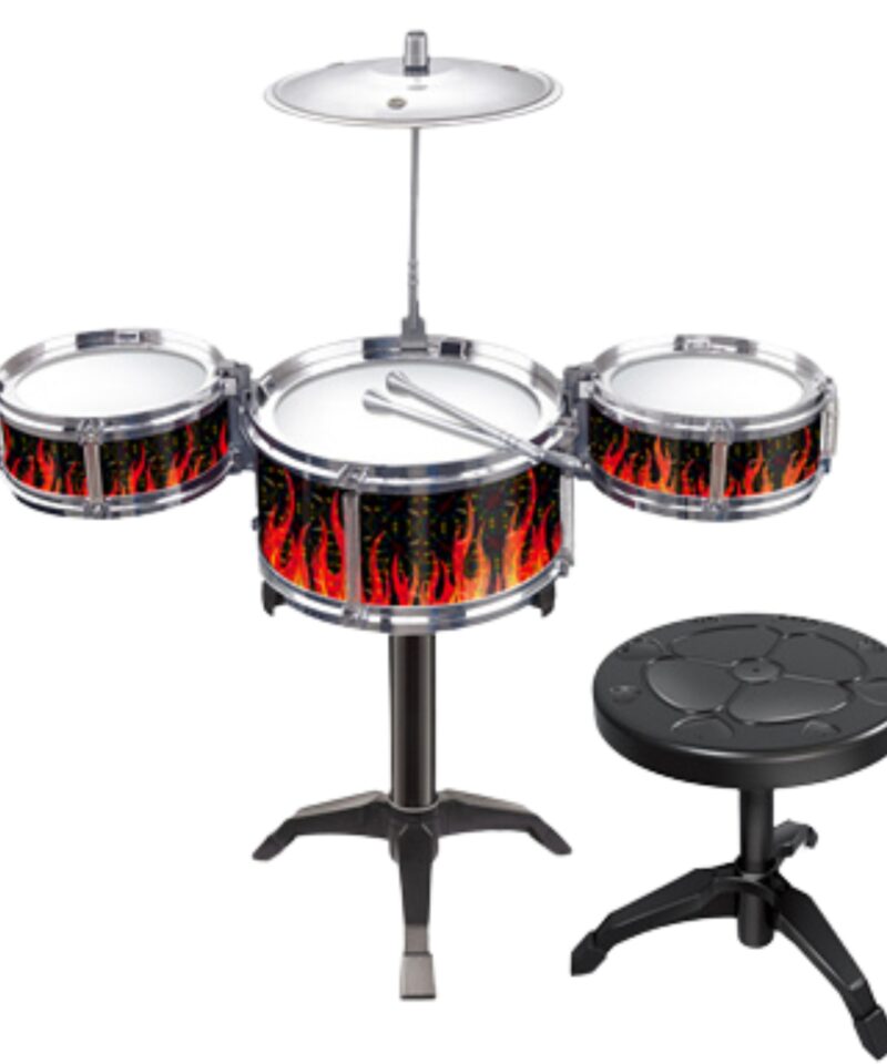 Põnev leegimustriga laste trummikomplekt