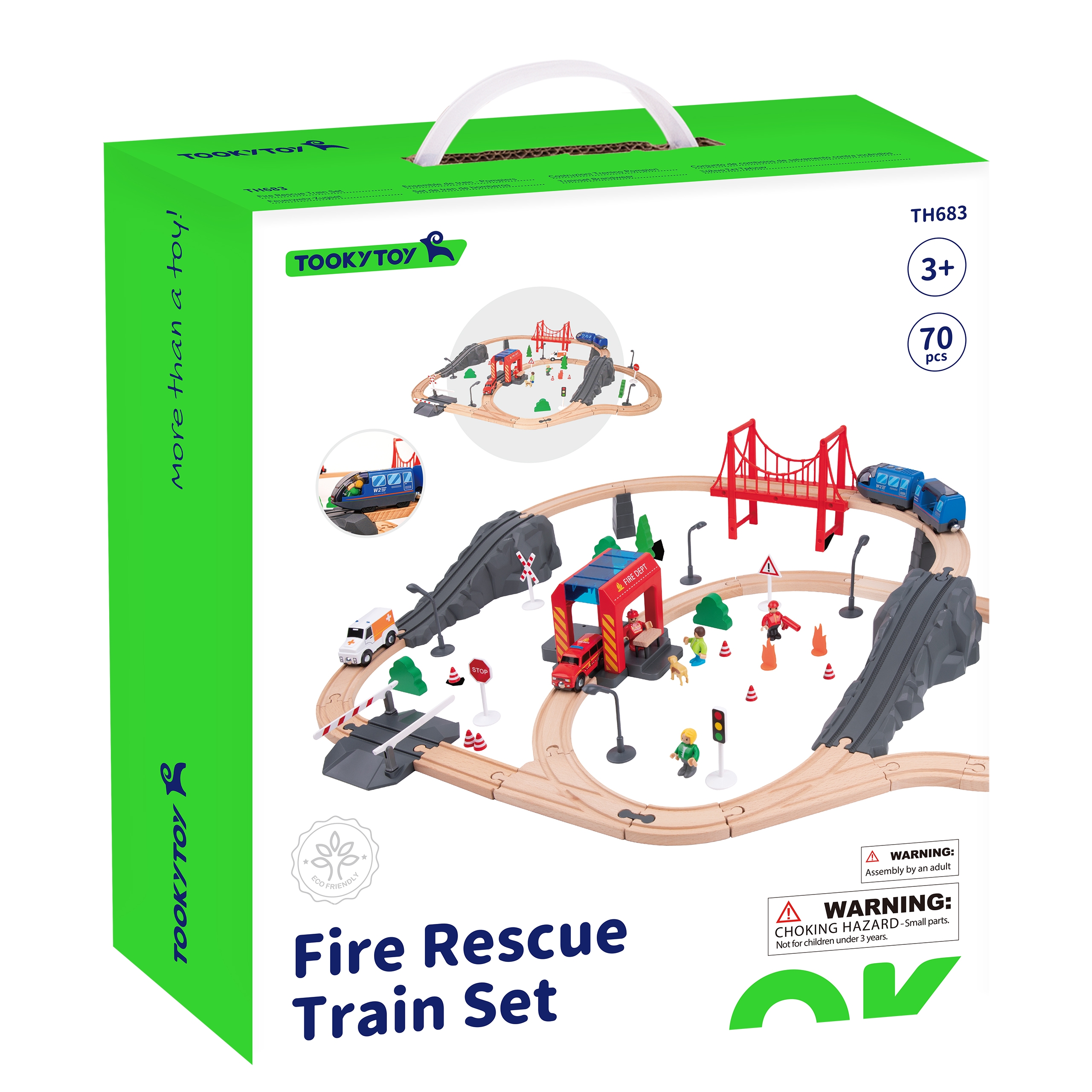 Värvilised figuurid ja sõidukid puidust