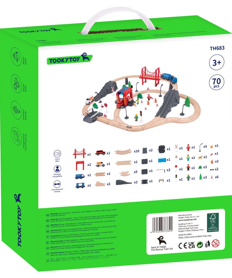 Värvilised figuurid ja sõidukid puidust