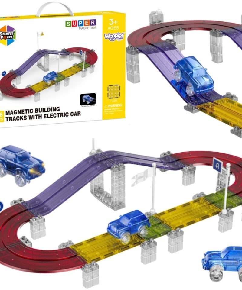 Magnetiline autode võidusõidurada LED-tuledega