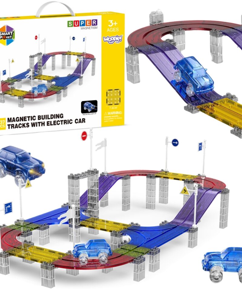 Magnetiline võidusõidurada laste loovuse arendamiseks