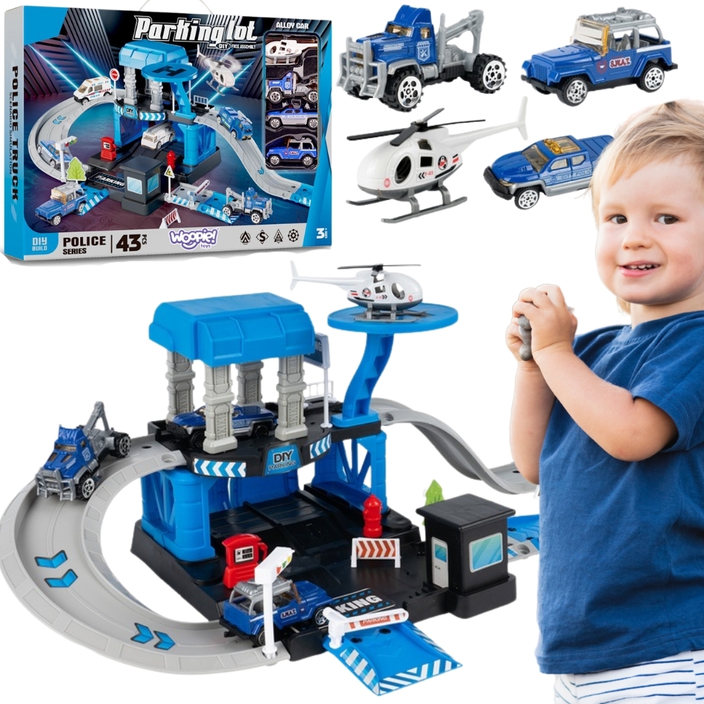 Kahetasandiline politsei parkimiskomplekt mängimiseks