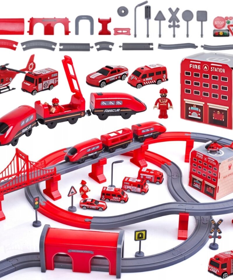 Elektriline rongirada koos värviliste elementidega