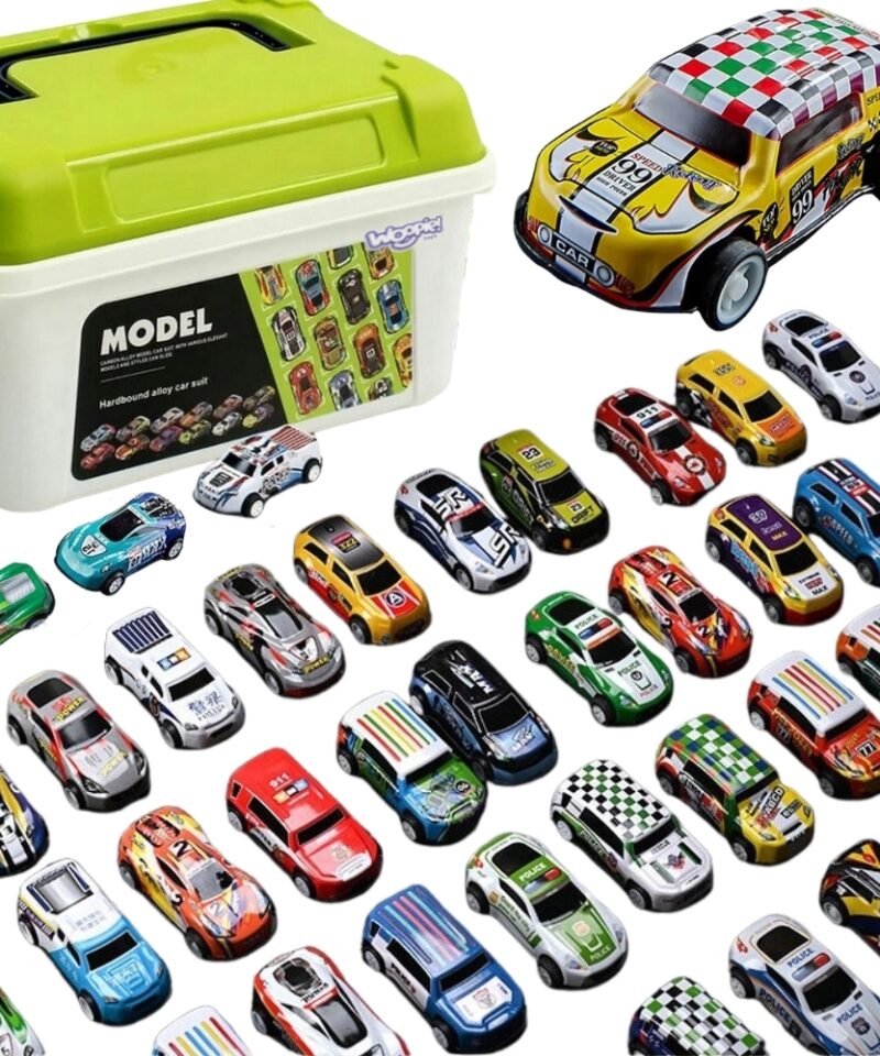 Võidusõiduautode komplekt lastele karbis