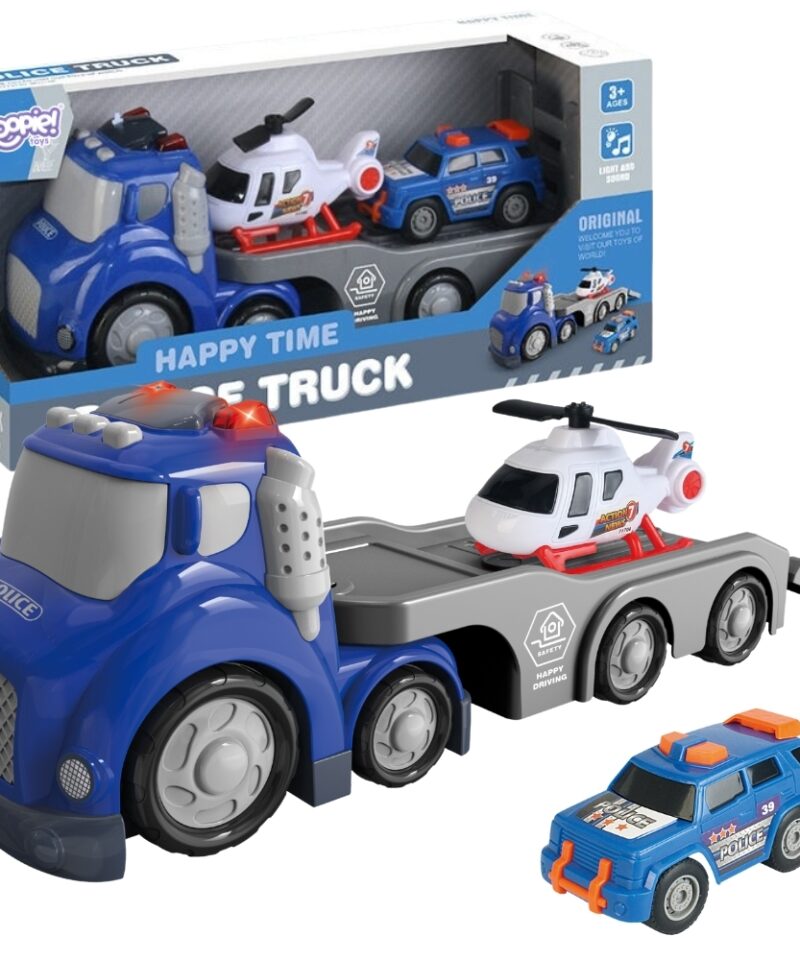 Sinine politsei veoauto koos heliefektidega