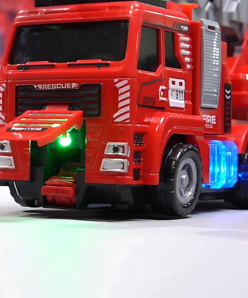 Realistlik tuletõrjeauto pikendatava redeliga