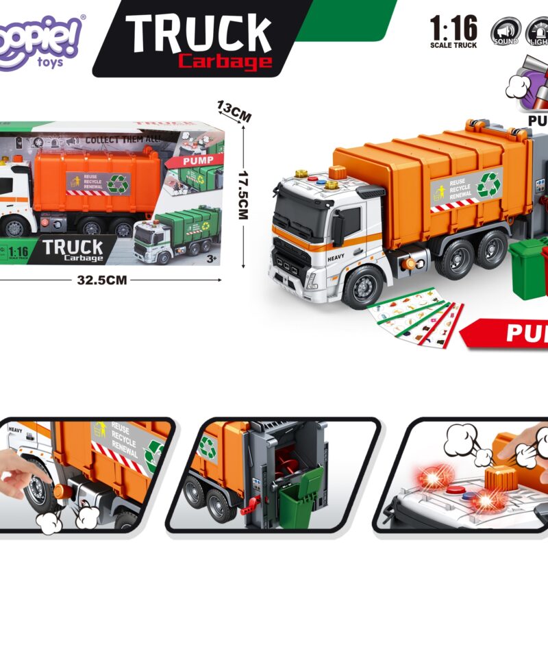 Laste prügiveoauto koos sorteerimiskastidega