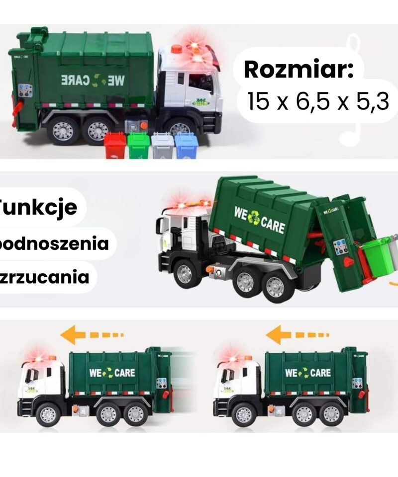 Mängukomplekt värviliste prügikastidega