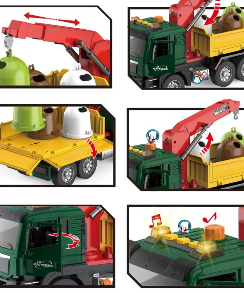 Kranaga prügiauto arendav mänguasi