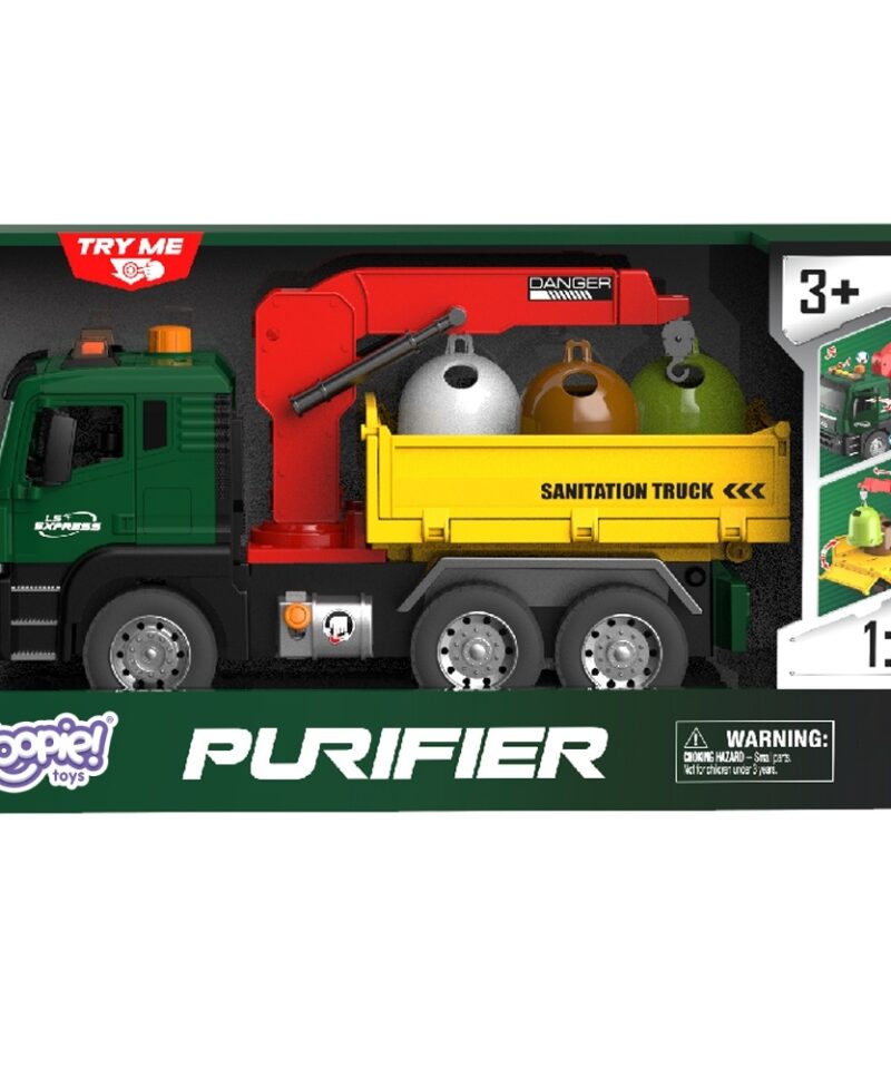 Kranaga prügiauto arendav mänguasi