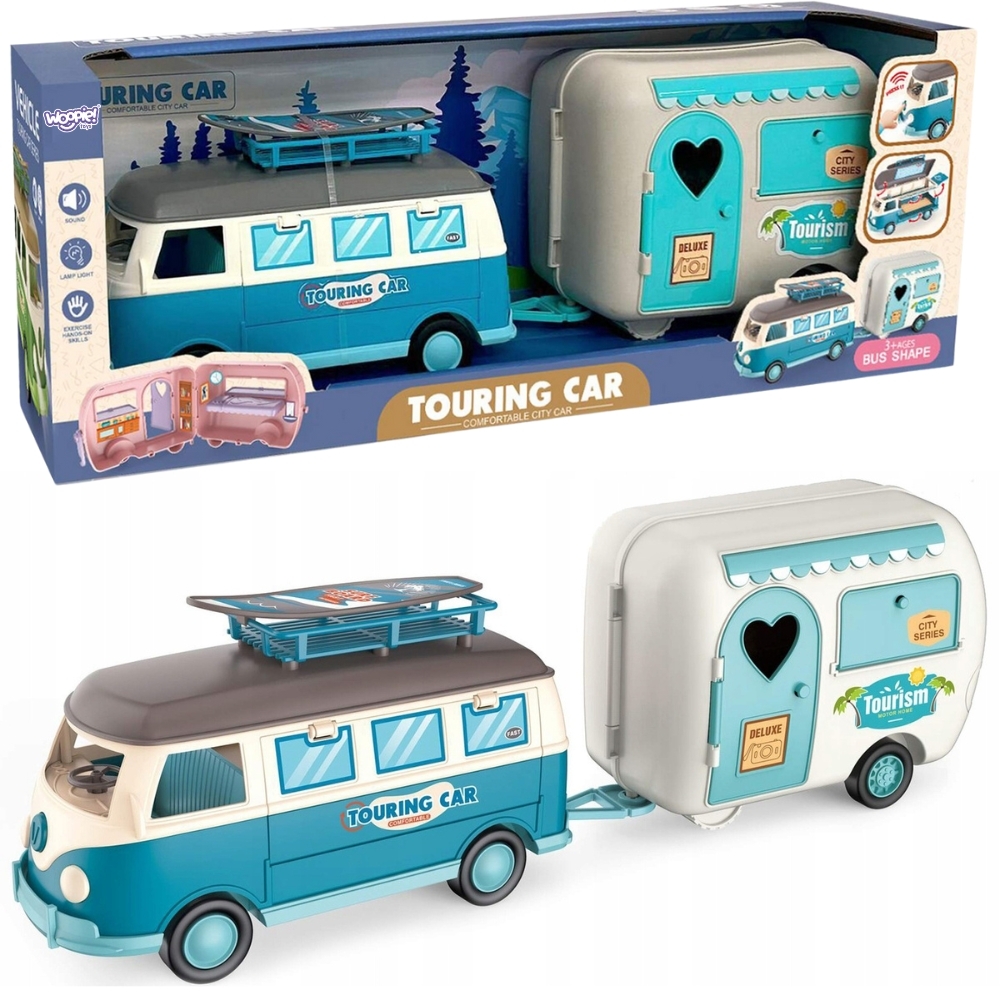 Laste mängukamper ja haagis koos aksessuaaridega