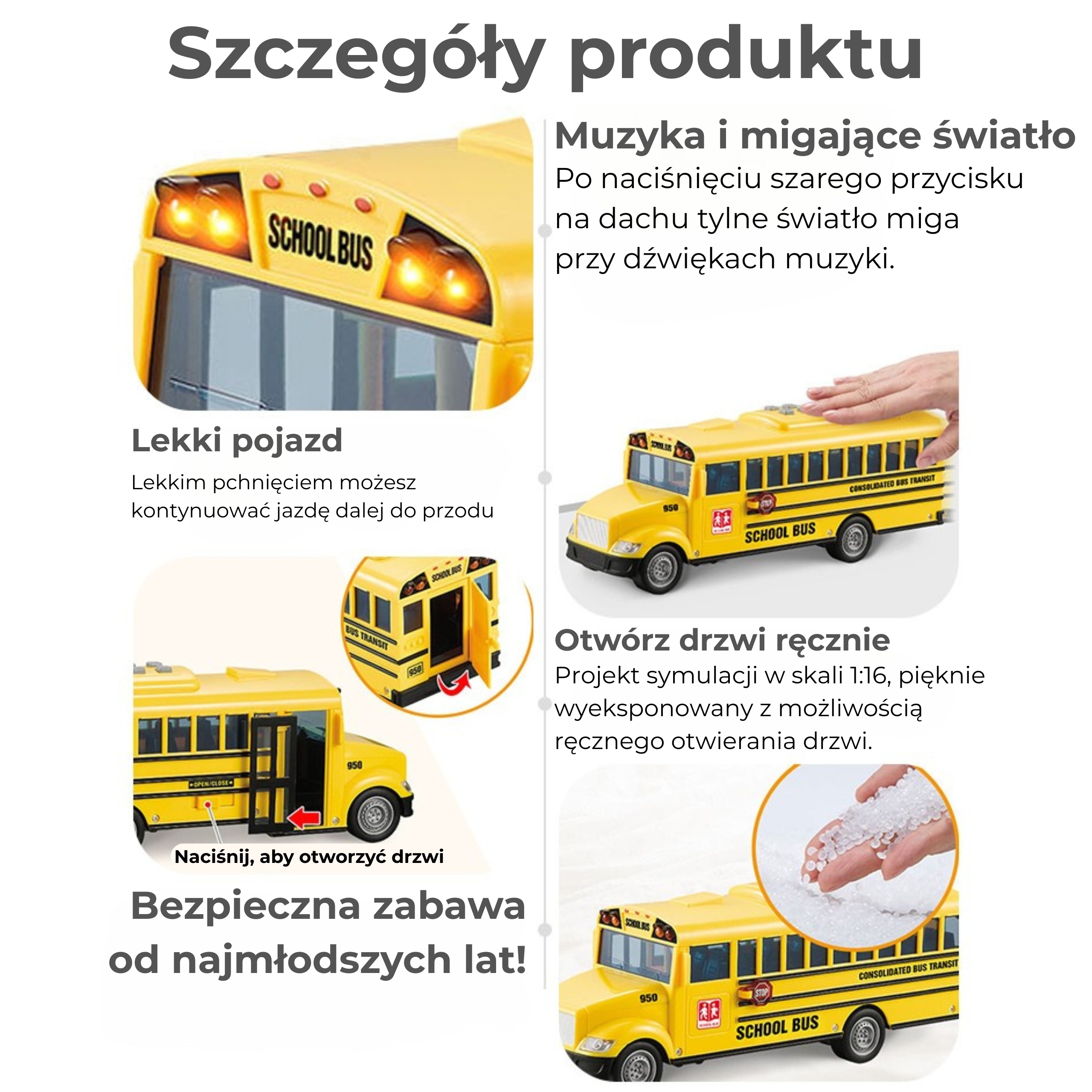 Avatavate ustega elektriline koolibuss
