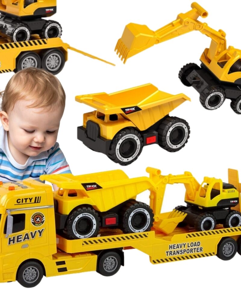 Ehitusmasinate mängukomplekt koos ekskavaatoriga