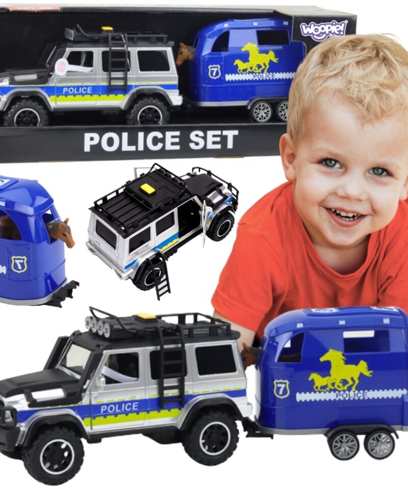 Politsei mänguauto ja haagis realistlikuks mänguks