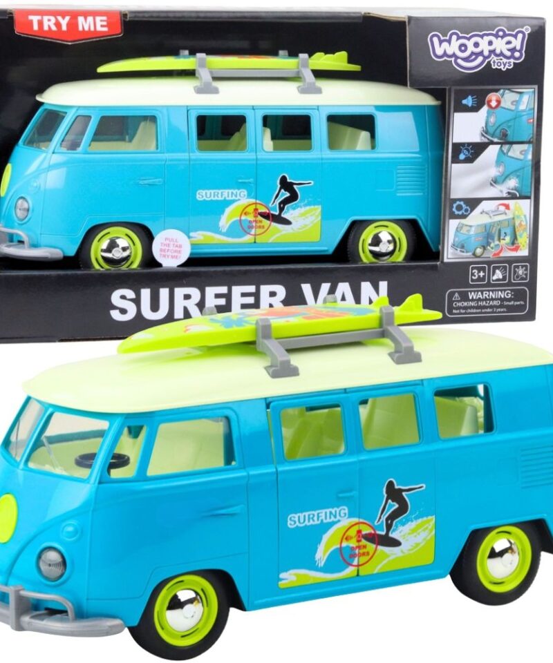 Laste klassikaline surfibuss sinivalges värvitoonis