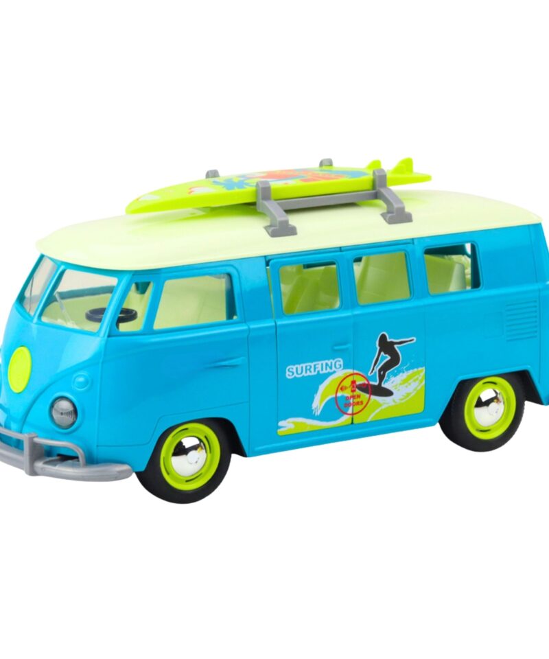 Valgus- ja heliefektidega sinivalge mängubuss