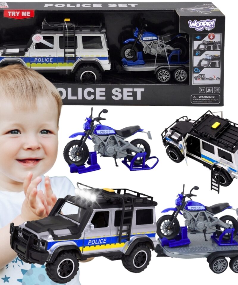 Politsei Mänguautode Komplekt koos valgus- ja heliefektidega