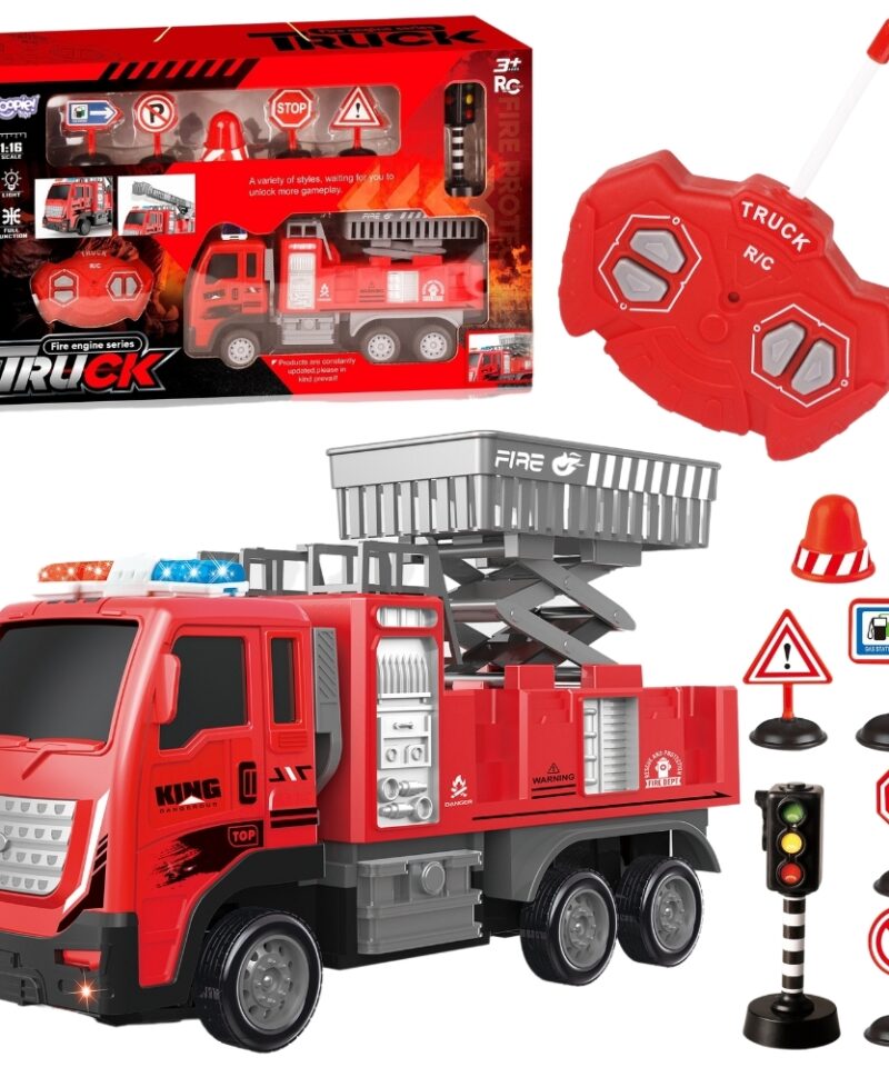 Kaugjuhitav tulekustutusauto tõstukiga