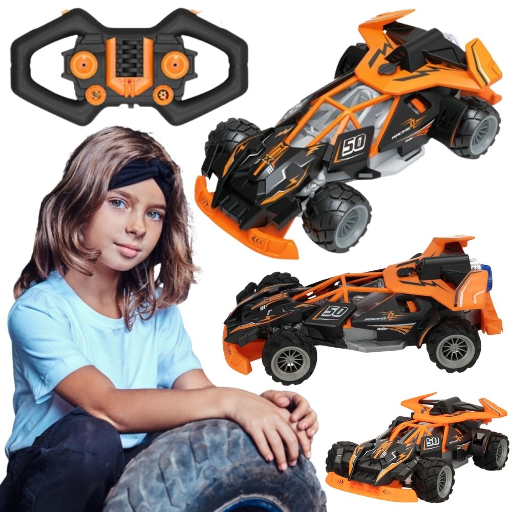 Puldi teel juhitav võidusõiduauto LED-tuledega