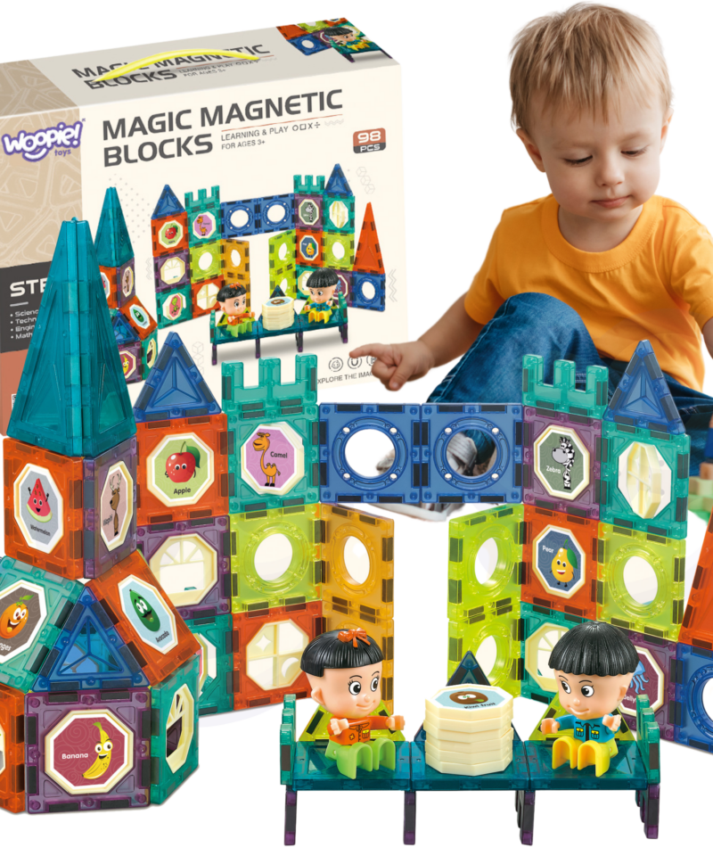 Magnetilised klotsid erinevates värvitoonides