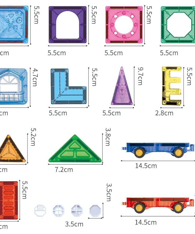 Rikkalik 110-osaline magnetklotside komplekt