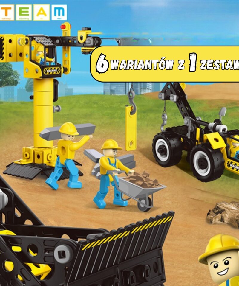 Kuus erinevat ehitusmasina mudelit