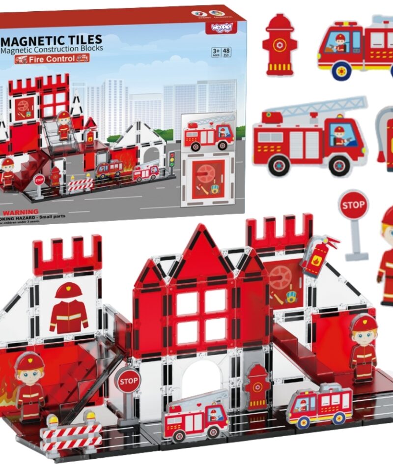 Magnetilised klotsid tuletõrje teemal mängimiseks