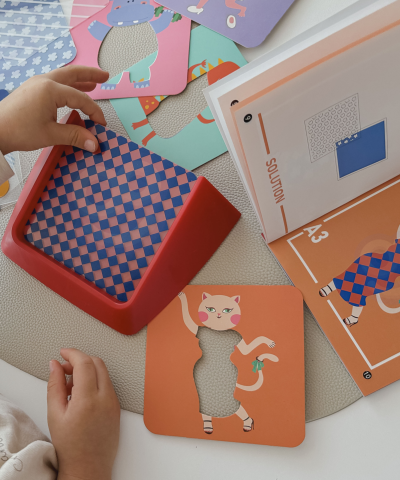 Loovusmäng koos šabloonide ja mustrikaartidega