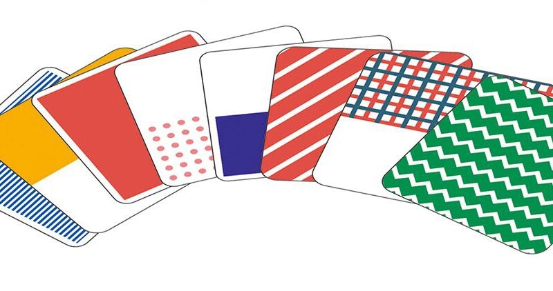 Loovusmäng koos šabloonide ja mustrikaartidega