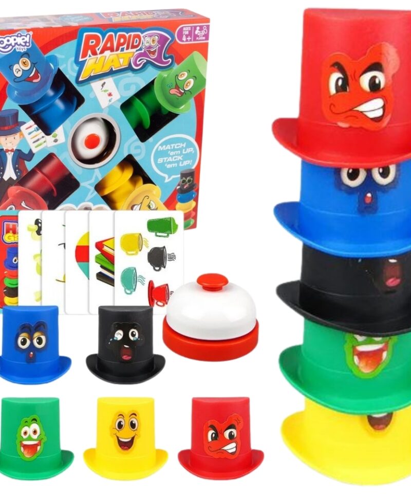 Lõbus kiirkübarate mäng lastele värviliste kübaratega