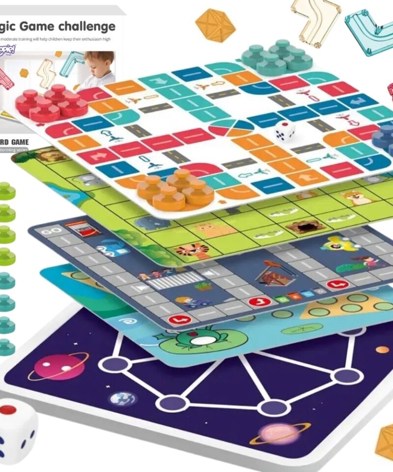 Mitmekülgne lauamängude komplekt karbis