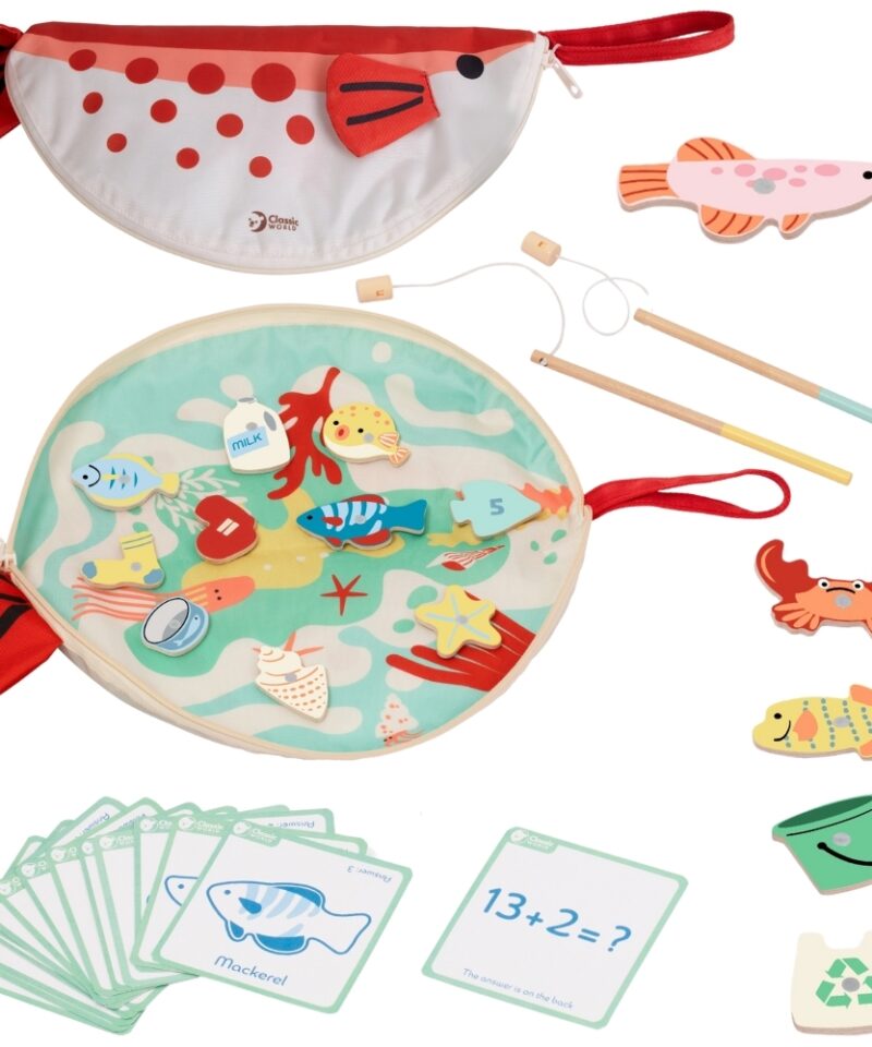 Lapsed mängivad magnetilise kalapüügimänguga